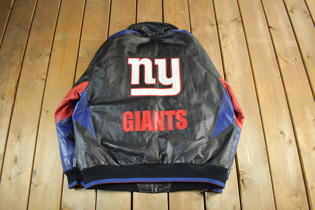 Vintage 2000s New York Giants NFL Leather Varsity Jacket Men's Large