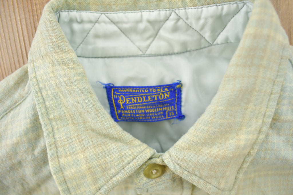 Vintage 1970s Pendleton Plaid Button Up Board Shirt