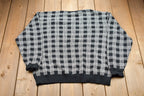 Vintage 1980s Holt Renfrew Plaid Knitted Sweater
