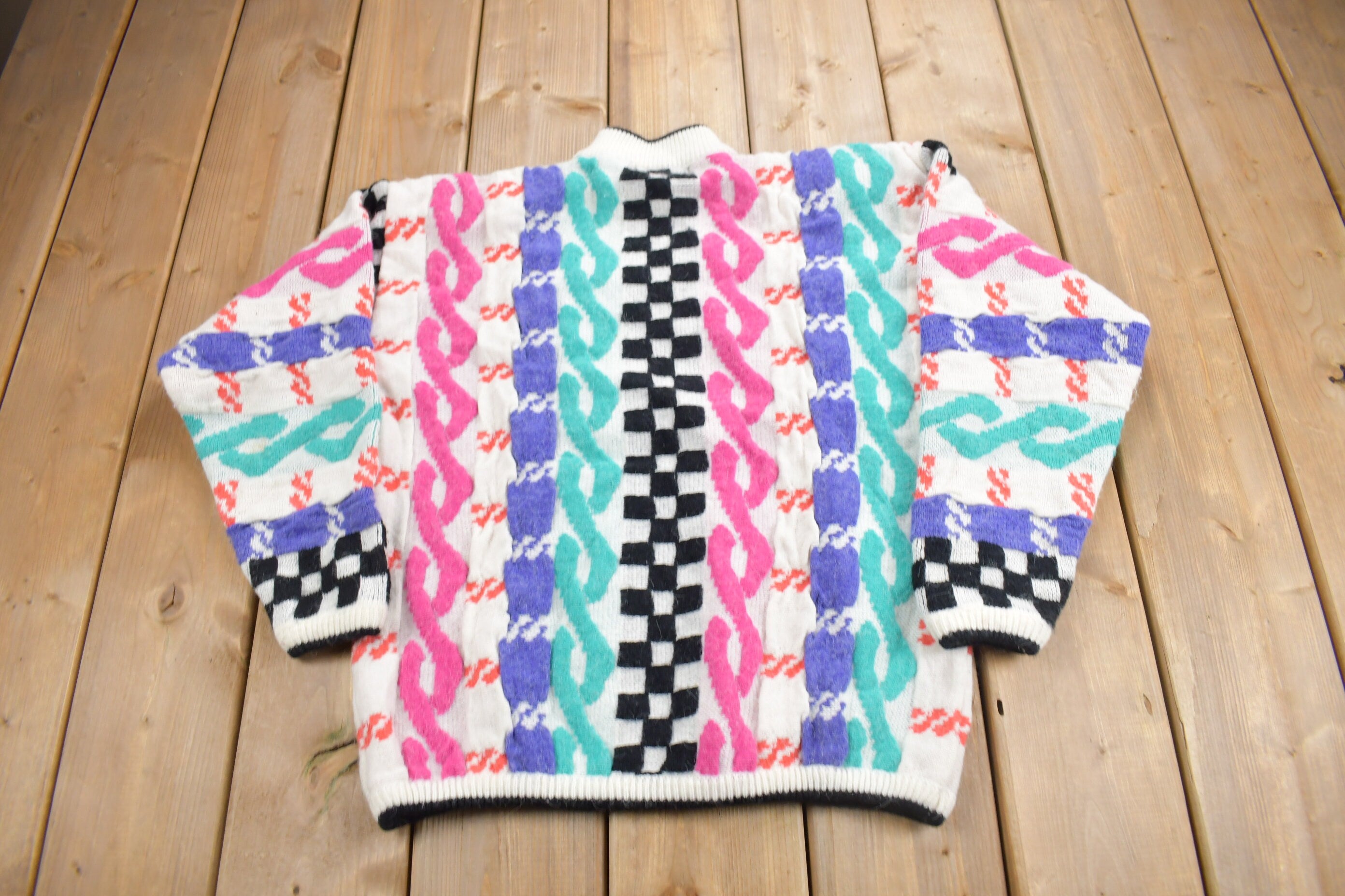 Vintage 1980s Kitty Hawk Knit Mock Neck Sweater
