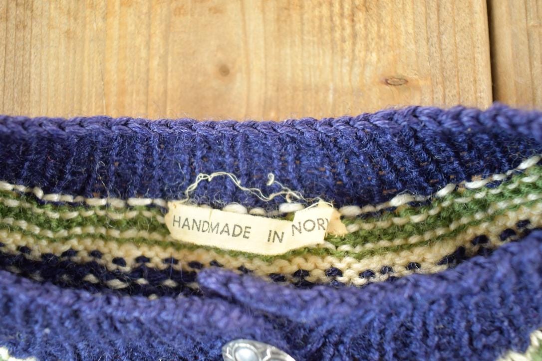 Vintage 1980s 100% Wool Knit Sweater Womens S