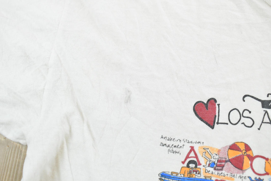 Vintage 1990s Los Angeles A-Z Sight Seeing Souvenir T-Shirt Men's L / Single Stitch / 90s Vacation Tee / Travel Destination Tourism