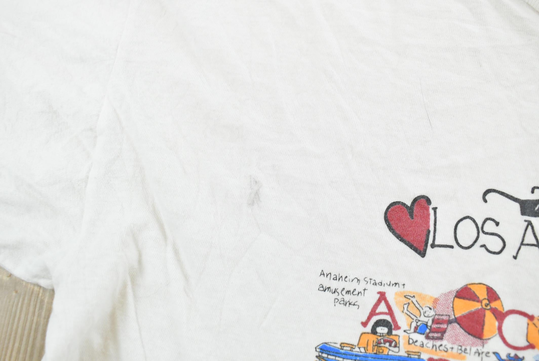 Vintage 1990s Los Angeles A-Z Sight Seeing Souvenir T-Shirt Men's L / Single Stitch / 90s Vacation Tee / Travel Destination Tourism