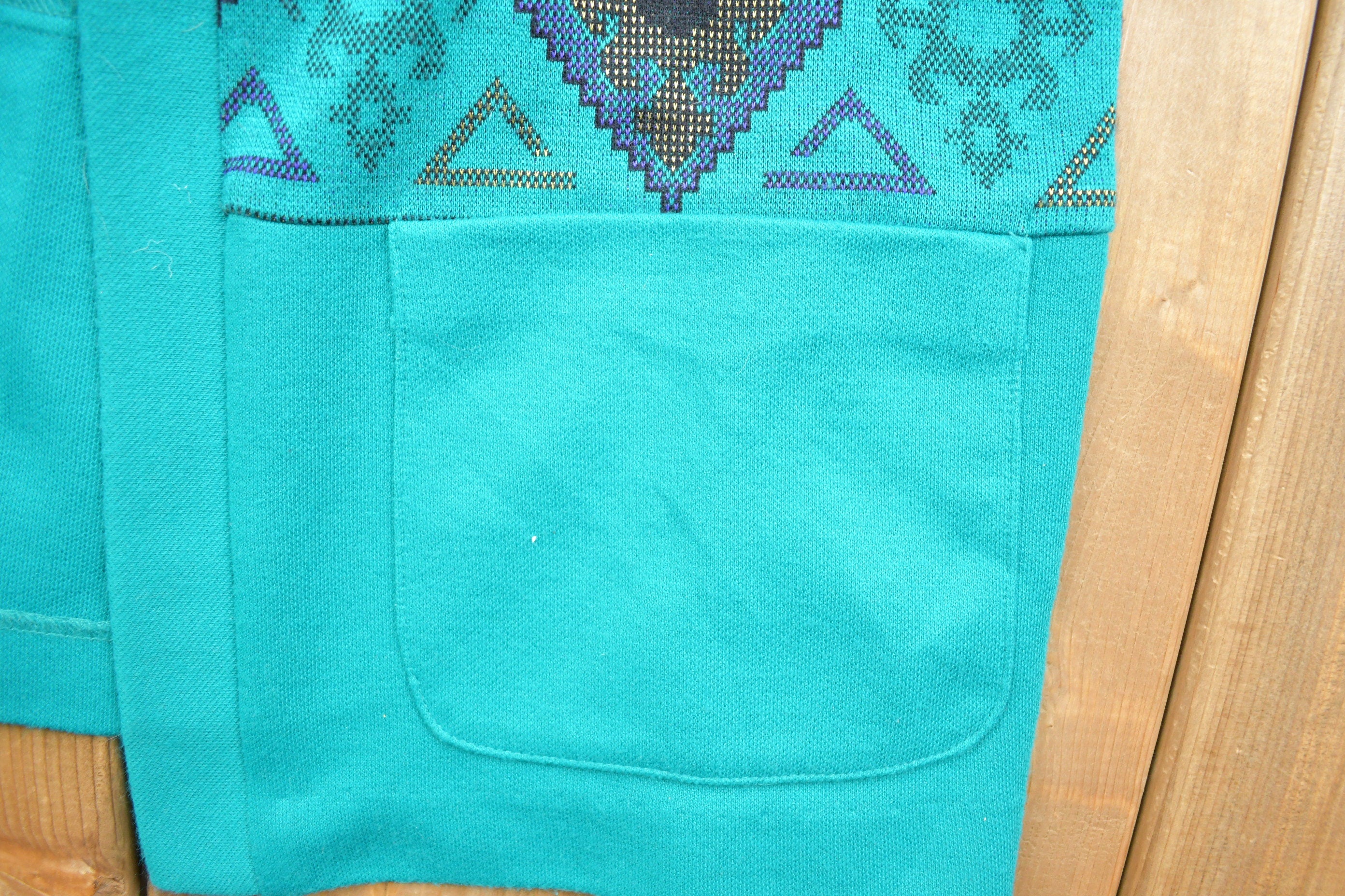 Vintage 1980s Graff Patterned Cardigan Sweater