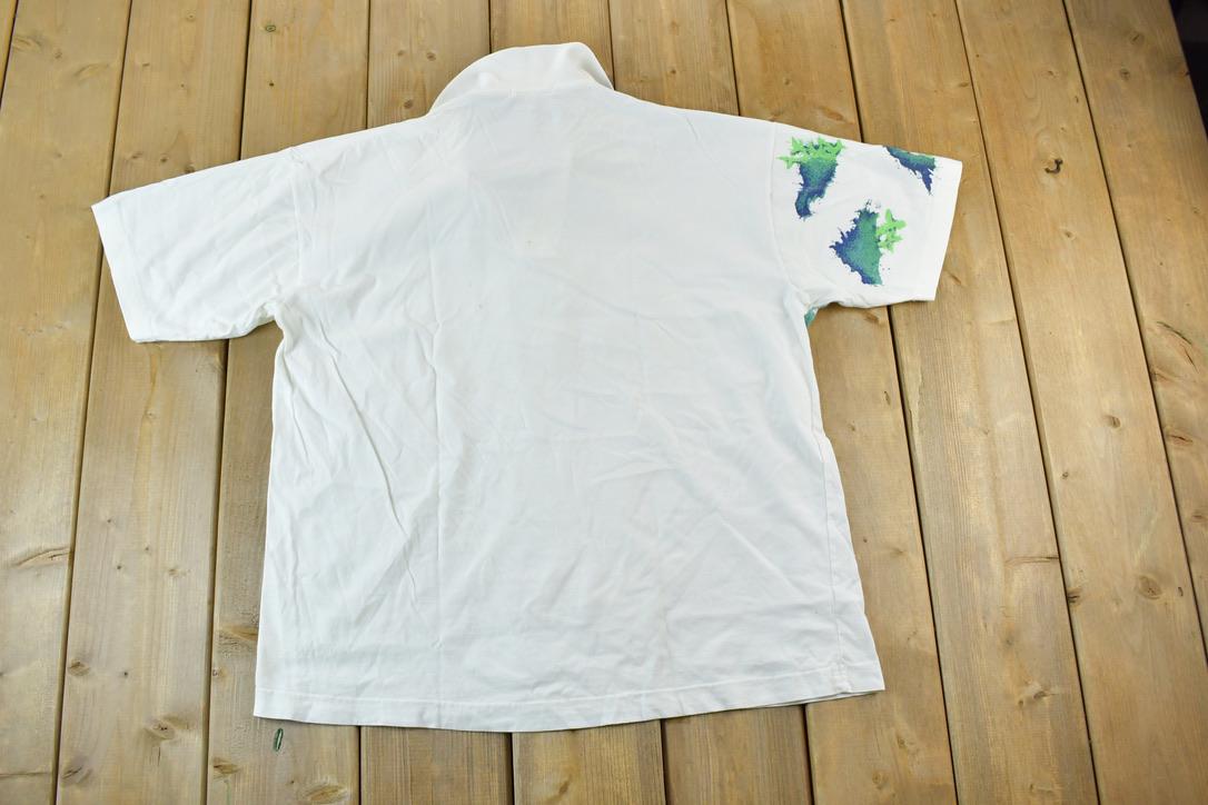 Vintage 1980s Wilson Tennis Polo Single Stitch Wrap Around Graphic Print T-Shirt