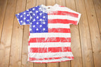 Vintage 1990s USA Flag Graphic Souvenir T Shirt