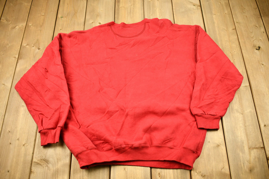 Vintage 1990s Star Activewear Blank Red Crewneck Sweatshirt