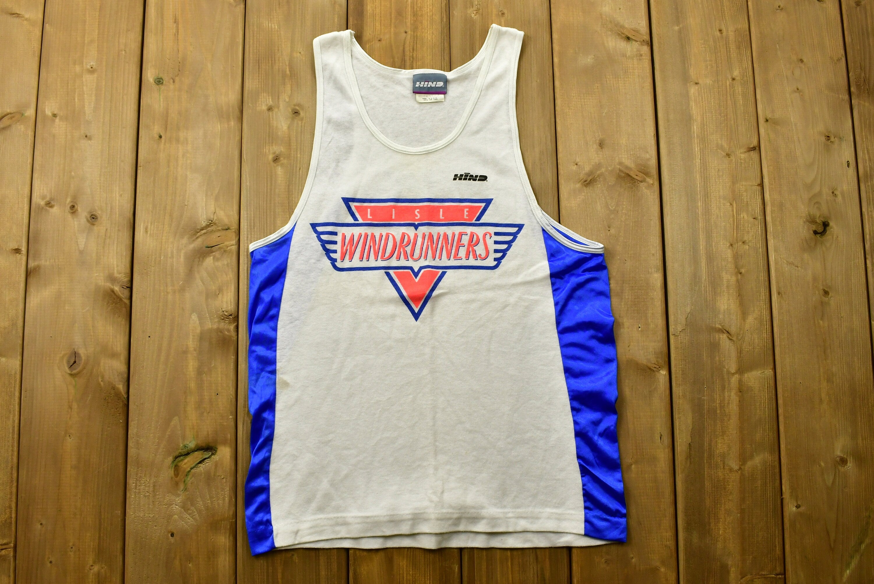 Vintage Lisle Wind Runners Racing Team Tank Top Made In USA
