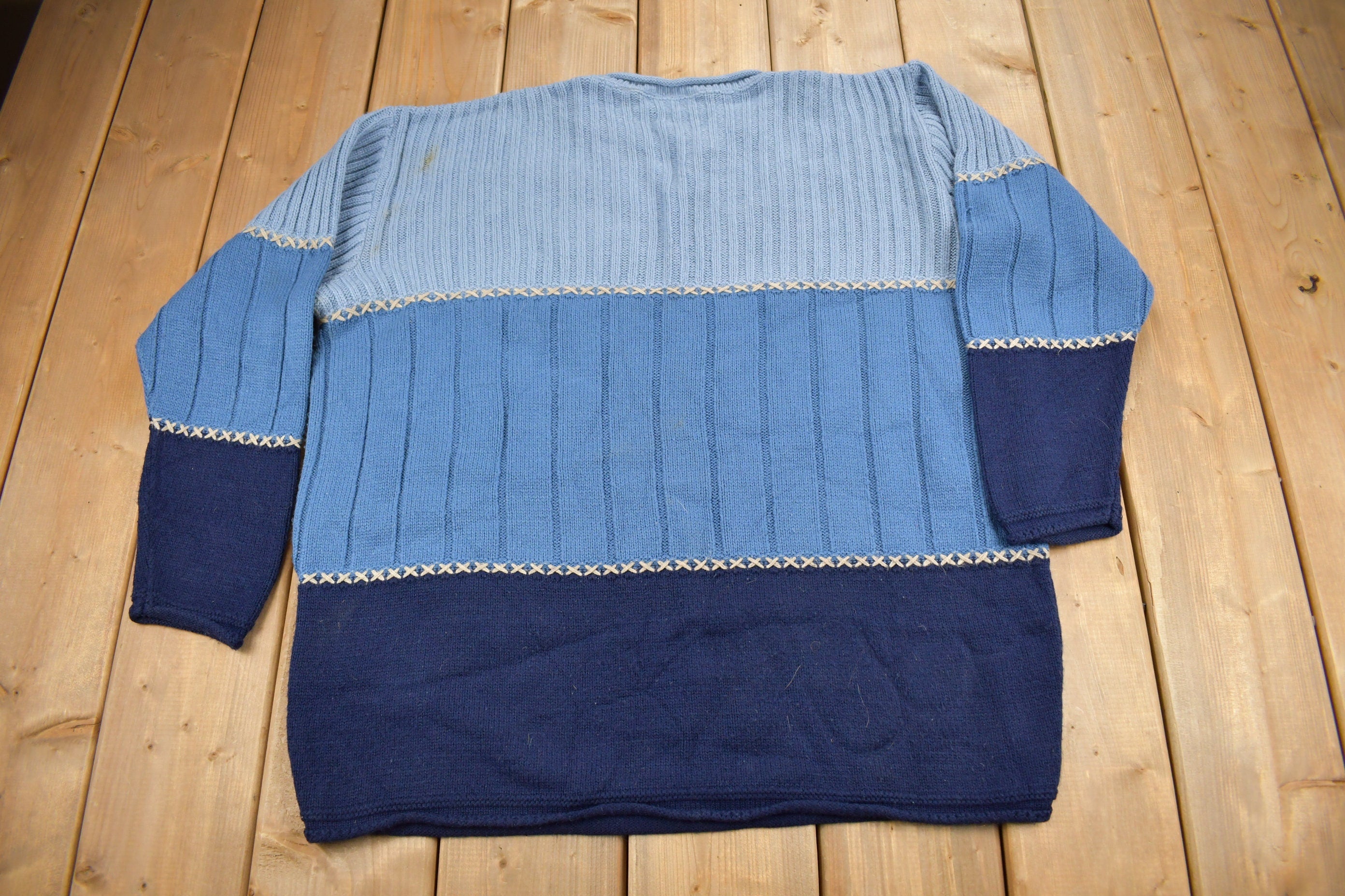 Vintage 1990s United States Sweaters Knit Crewneck Sweater  Vintage 90s Crewneck  All Over Pattern  Made In USA