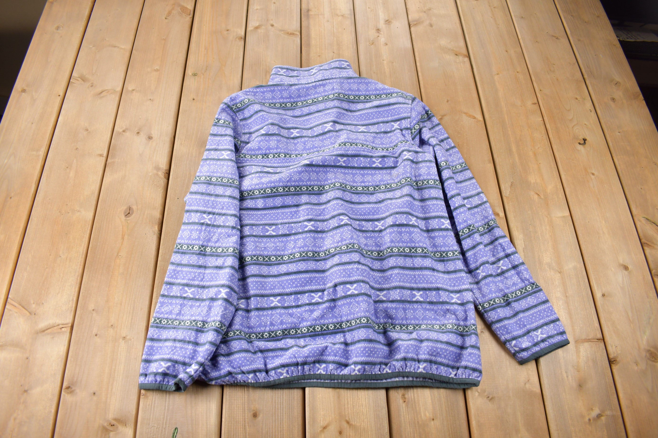 Vintage 1990s JACHS All Over Print T-Snap Fleece Sweater Size XL Women's