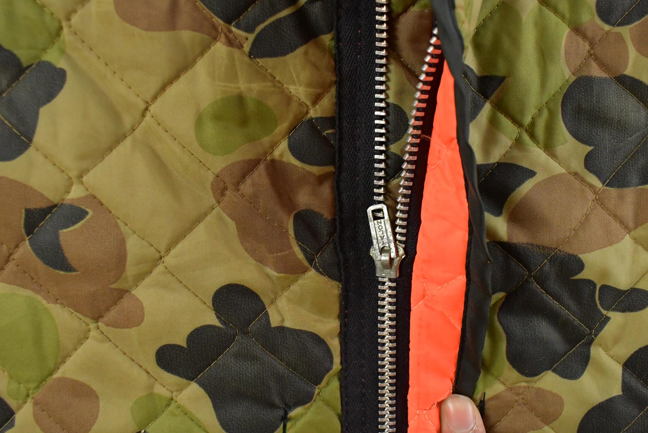 Vintage 1970s Duck Camo Hi Vis Vest Puffer Jacket Men's Medium /
