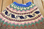 Vintage 1980s Rainbow Crafts Wool Hand Knit Cardigan Sweater Women's L