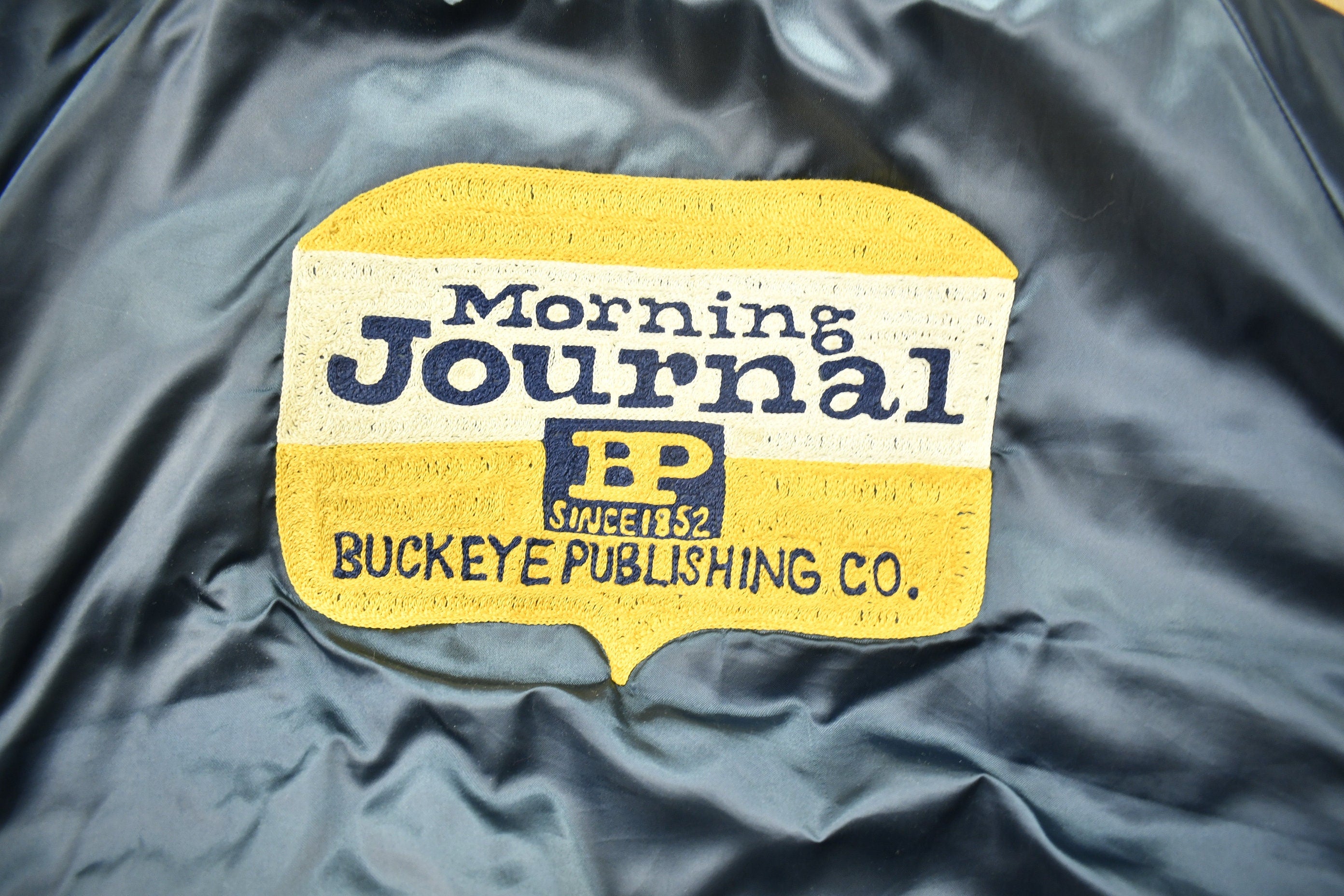 Vintage 1980s Morning Journal Buckeye Publishing Satin Bomber Jacket