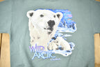 Vintage 1990s Wild Artic At Sea World Polar Bear Crewneck Sweatshirt