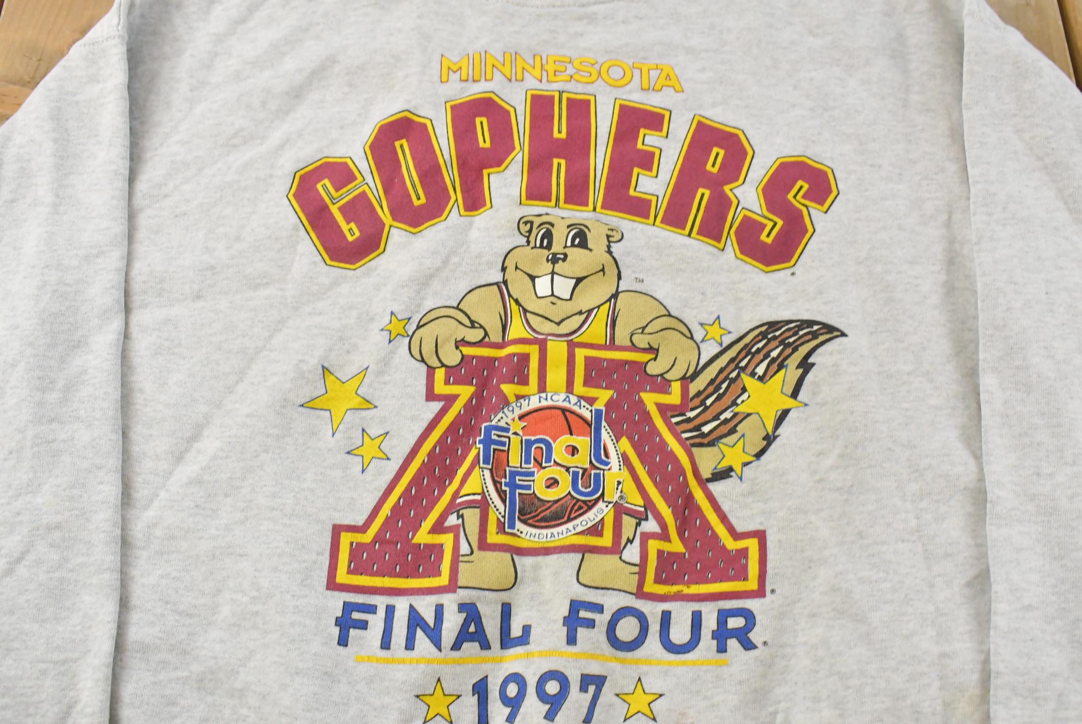 Vintage 1990s Minnesota Golden Gophers Basketball Collegiate Crewneck Sweatshirt Men's XL / 90s NCAA Final Four / Sportswear / College