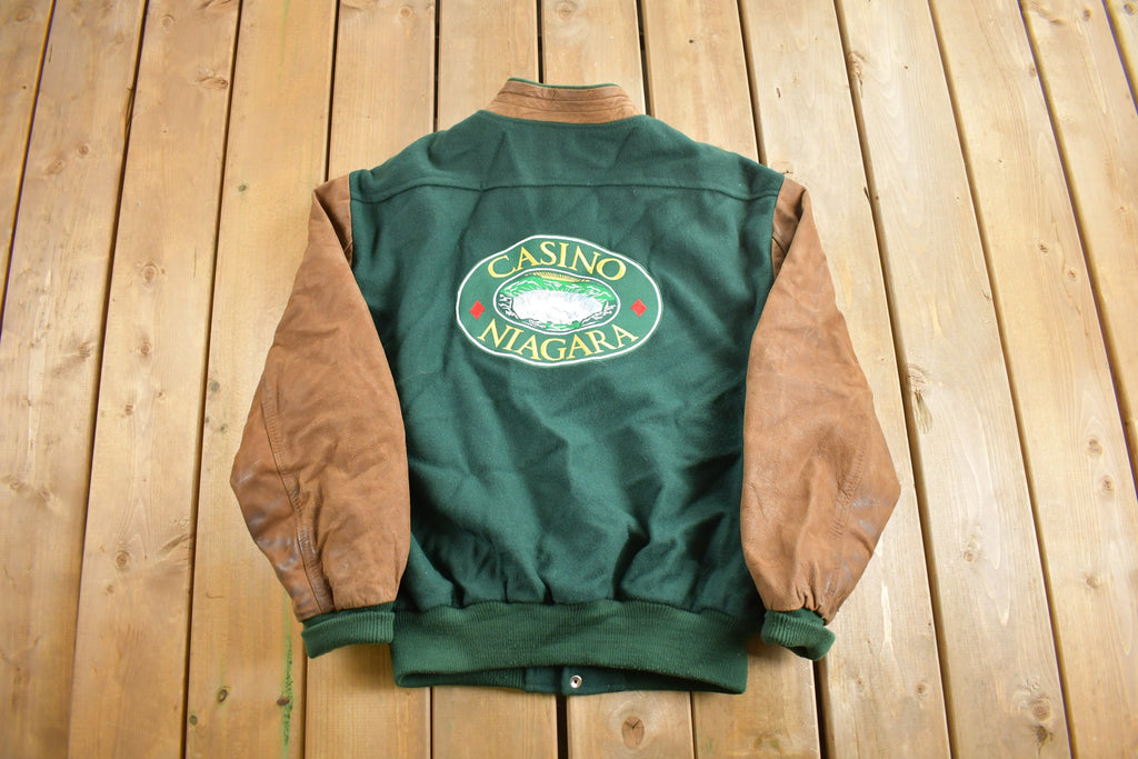 Vintage 1990s Casino Niagara Leather Varsity Jacket