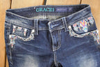 Vintage Deadstock Y2K Grace In LA Bedazzled Bootcut Low Rise Skinny Jeans Women's Size 27 x 29