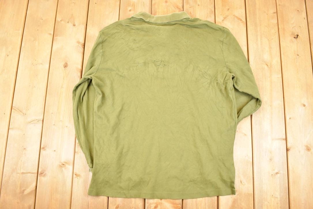 Vintage 1990s Polo By Ralph Lauren Orange Horse Quarter Button Up Shirt Men's L