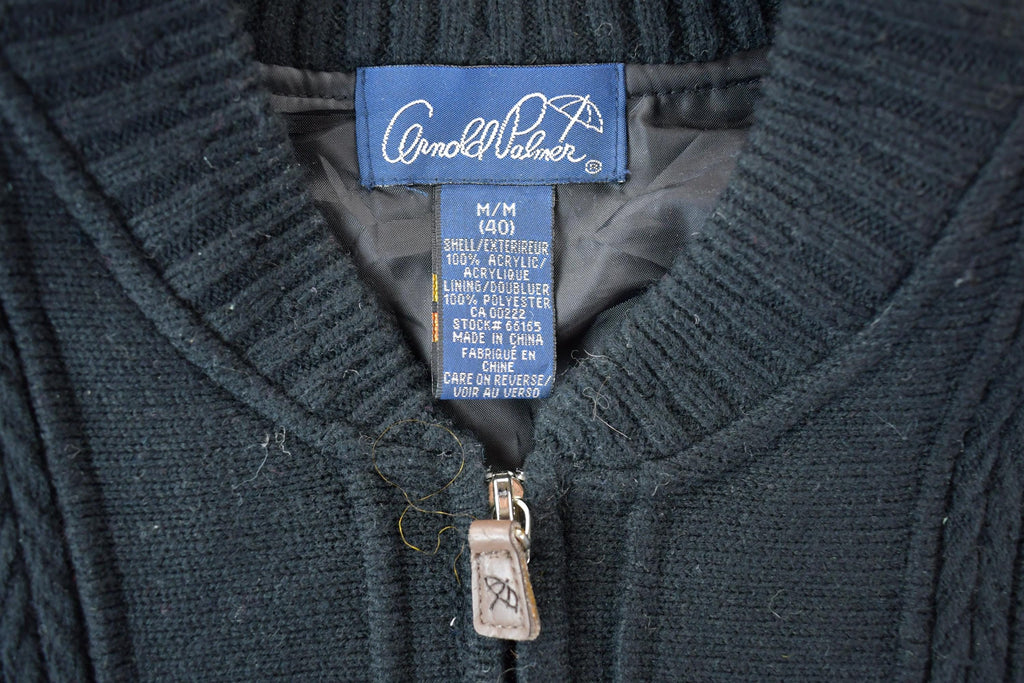 Vintage 1990s Arnold Palmer Knit Crewneck Full Zip Sweater
