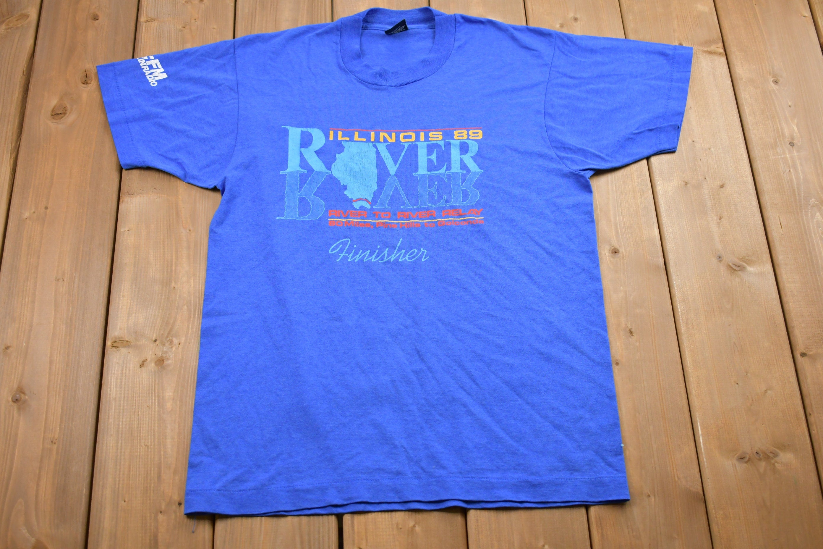 Vintage 1989 River To River Illinois Relay T-Shirt