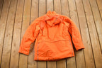Vintage 1980s Solid Orange Fur Hood Jacket