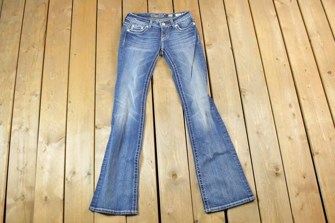 Vintage Y2K Miss Me Bedazzled Low Rise Jeans Size 26x31