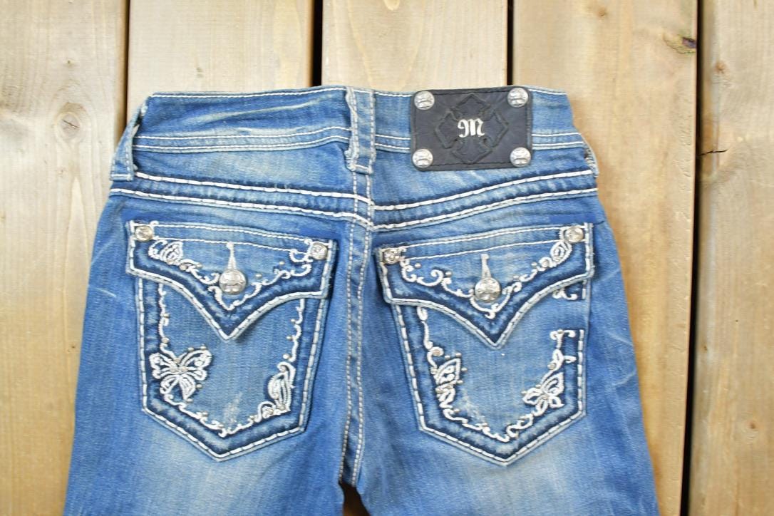 Vintage Y2K Miss Me Bedazzled Low Rise Jeans Size 26x31