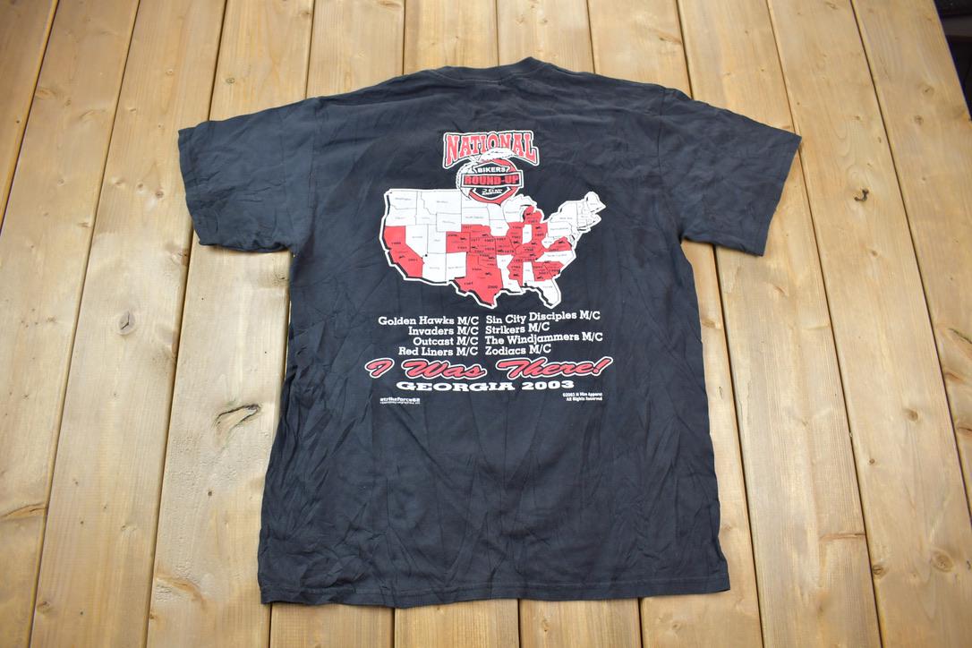 Vintage 2003 National Bikers round Up Atlanta Georgia Graphic T Shirt