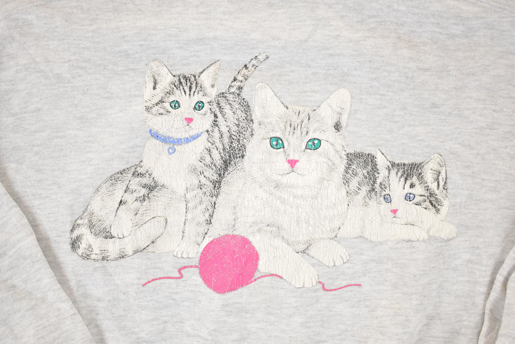 Vintage 1990s Yarn Kitty Turtleneck Sweatshirt Women's XL
