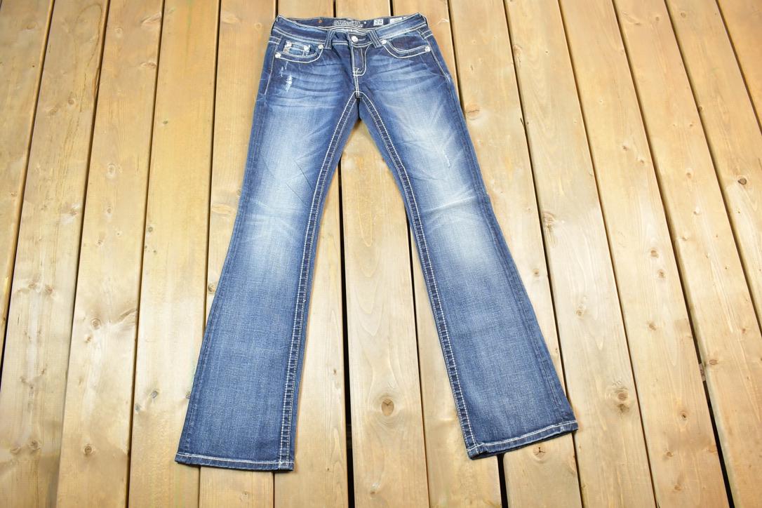 Vintage Y2K Miss Me Bedazzled Low Rise Jeans Size 26x31