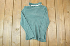 Vintage 1990s Knit Turtleneck Quarter Zip Sweater / 90s Crewneck / Made In USA / Preppy
