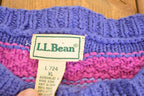 Vintage 1990s LL Bean Chunky Knit Crewneck Sweater Women's XL / 90's Abstract Pattern 3D Knitted Sweatshirt