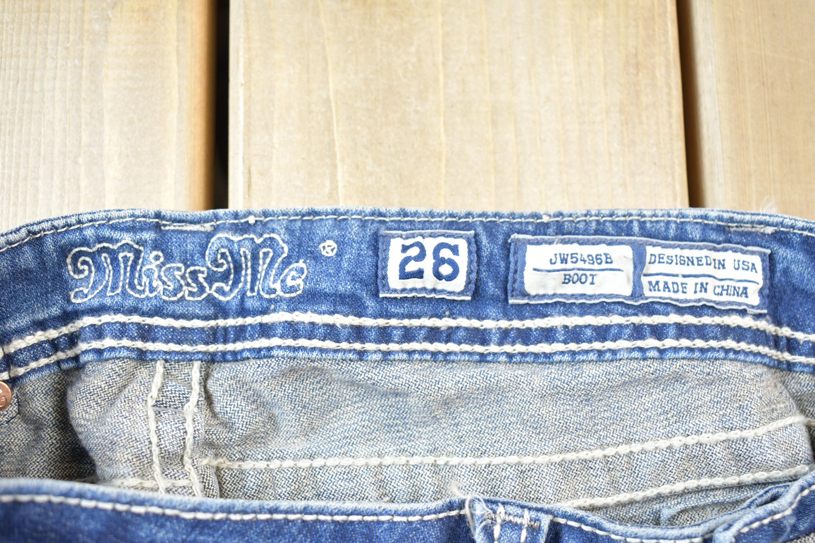 Vintage Y2K Miss Me Bedazzled Low Rise Jeans Size 26x32