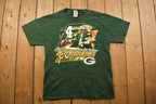 Vintage 1990s Brett Farve Green Bay Packers NFL Graphic T-Shirt