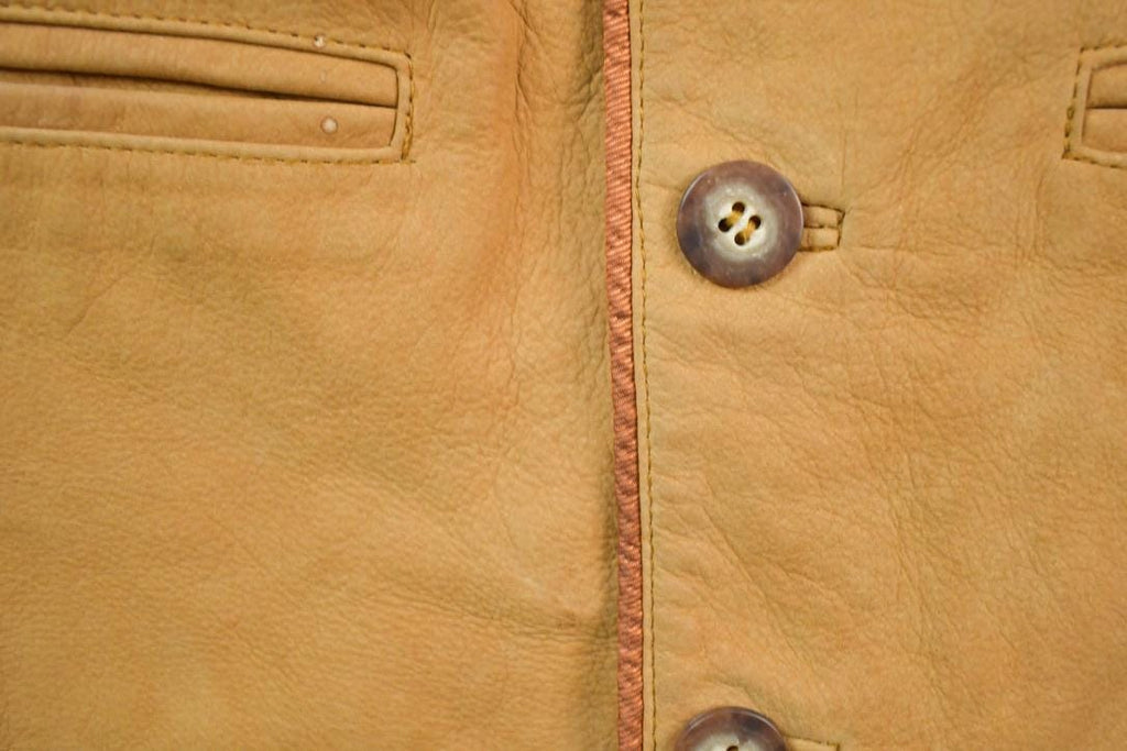 Vintage 1990s The Territory Ahead Tan Leather Vest