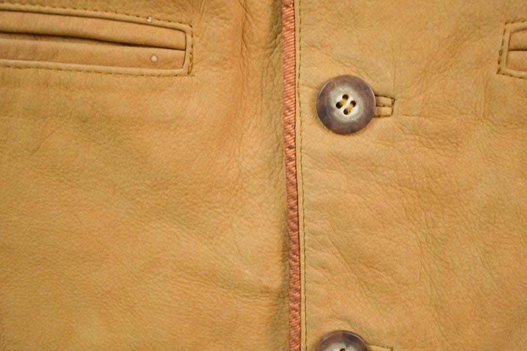 Vintage 1990s The Territory Ahead Tan Leather Vest