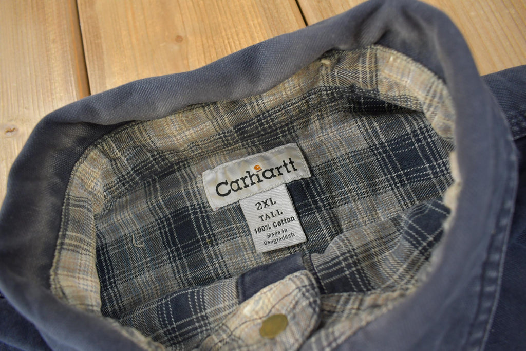 Vintage Y2K Plaid Lined Thrashed Carhartt Button Up Shirt