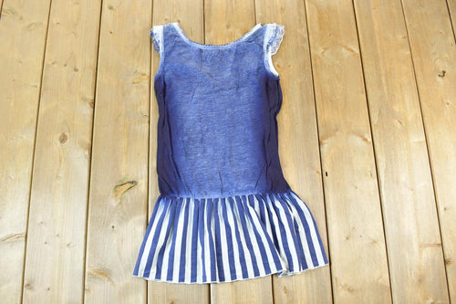 Vintage Y2K Vigoss Denim Look Mini Dress / Y2k Vintage Bedazzled Tops / Retro Womenswear / Mod Fashion