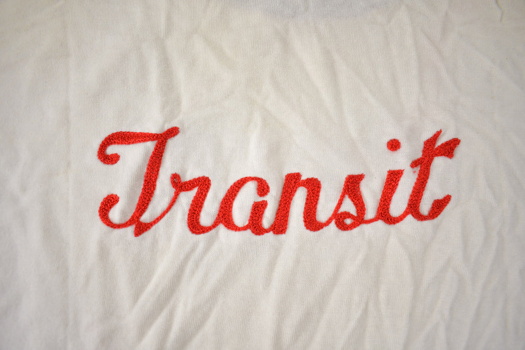 Vintage 1990s Chain Stitched Transit T Shirt Made In USA Size Medium