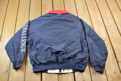 Vintage 1990s Nautica J Class Competition Color Block Jacket / Embroidered Logo / Athletic Winter Sportswear / Streetwear / Challenge