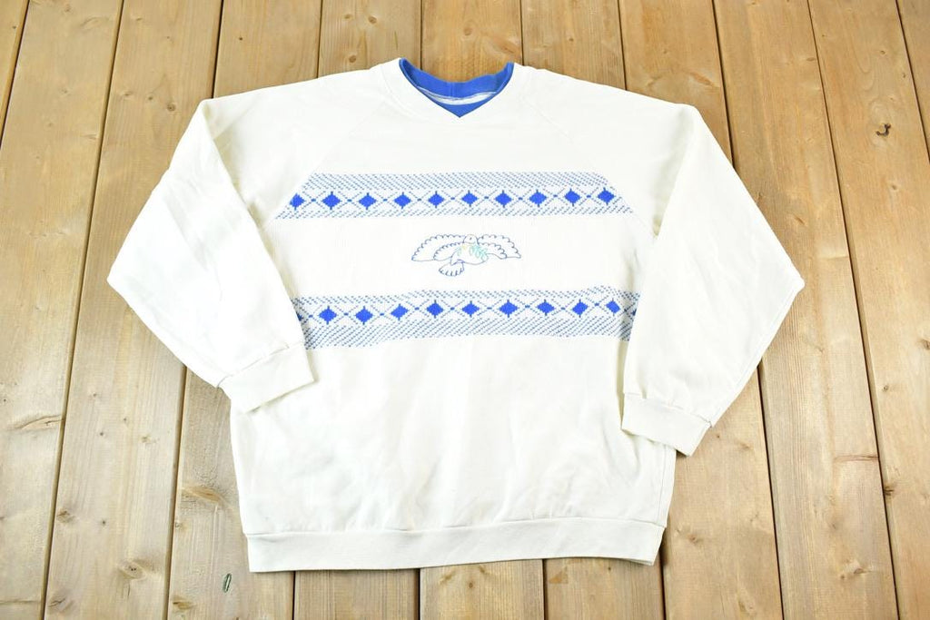 Vintage 1990s Dove Knit Crewneck Sweatshirt Mens L