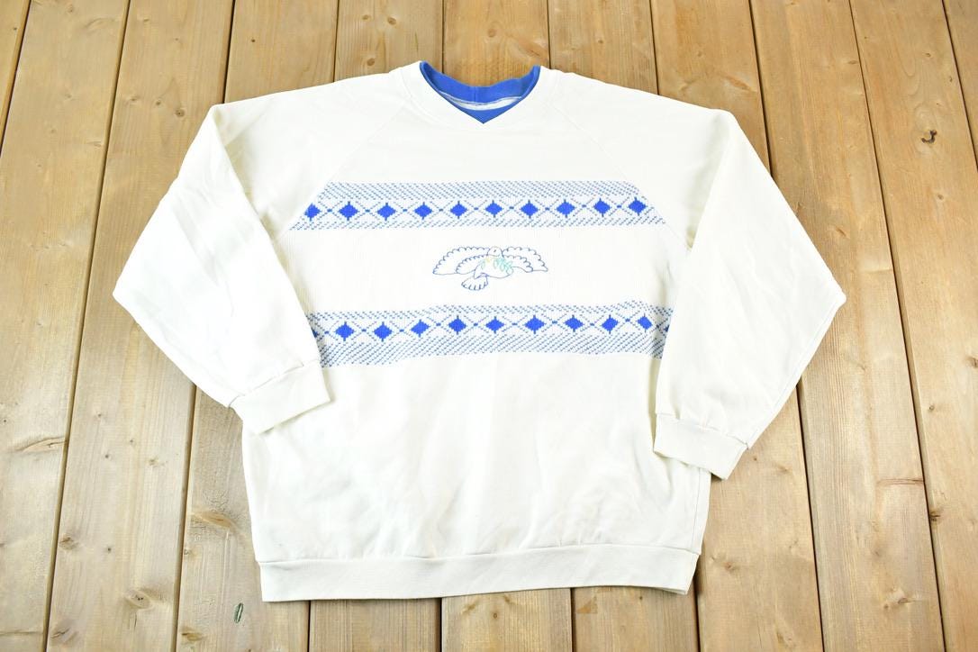 Vintage 1990s Dove Knit Crewneck Sweatshirt Mens L