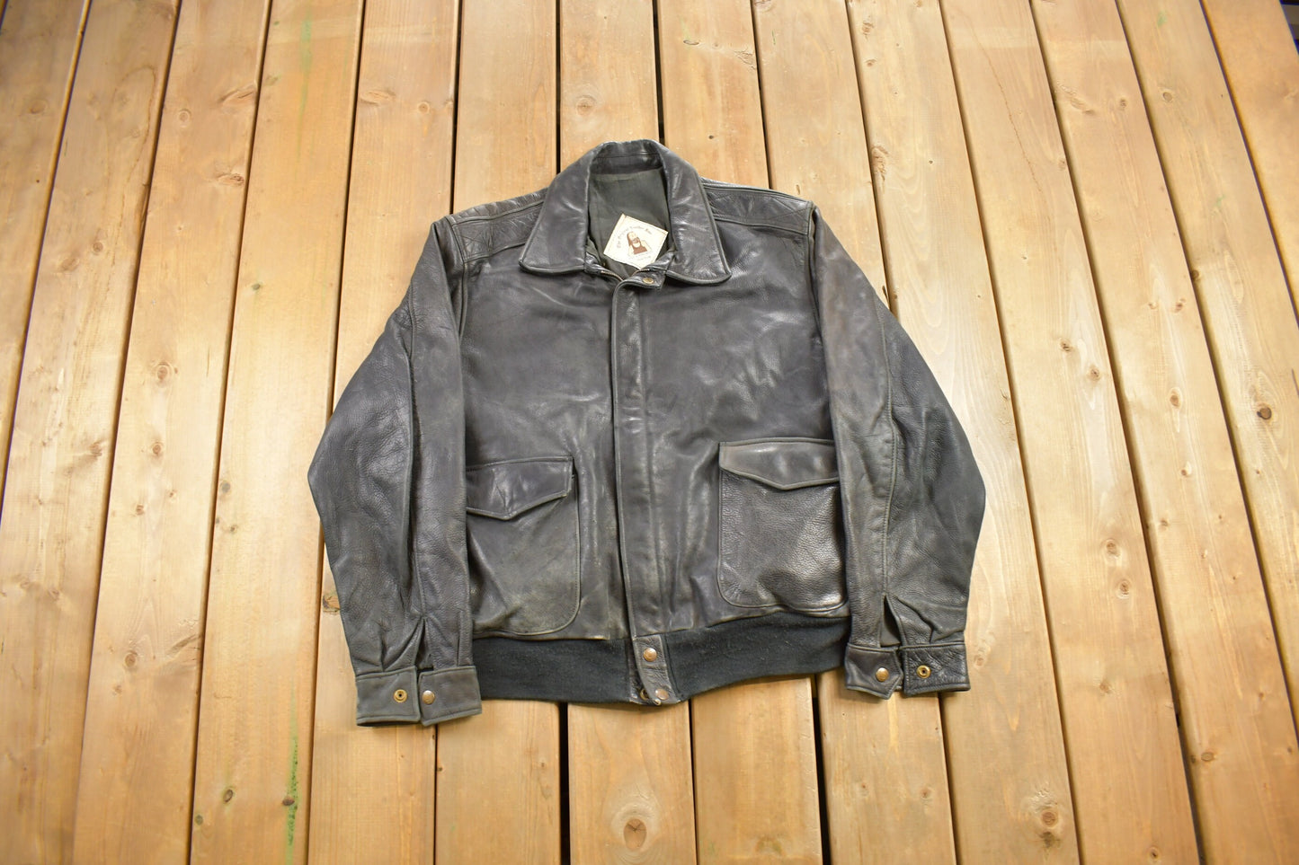 Vintage 1980s Original Leather Fine Leather Jacket / Fall Outerwear / Leather Coat / Distressed Leather / Streetwear Fashion /