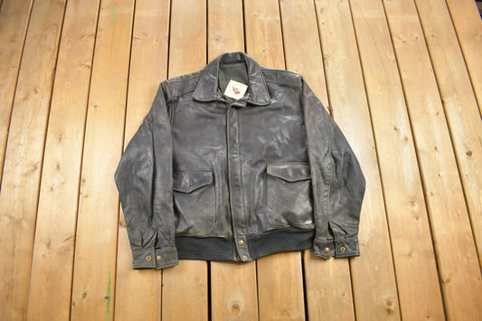 Vintage 1980s Original Leather Fine Leather Jacket / Fall Outerwear / Leather Coat / Distressed Leather / Streetwear Fashion /