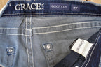 Vintage Deadstock Y2K Grace LA Bedazzled Low Rise Jeans Women's Size 27 x 32