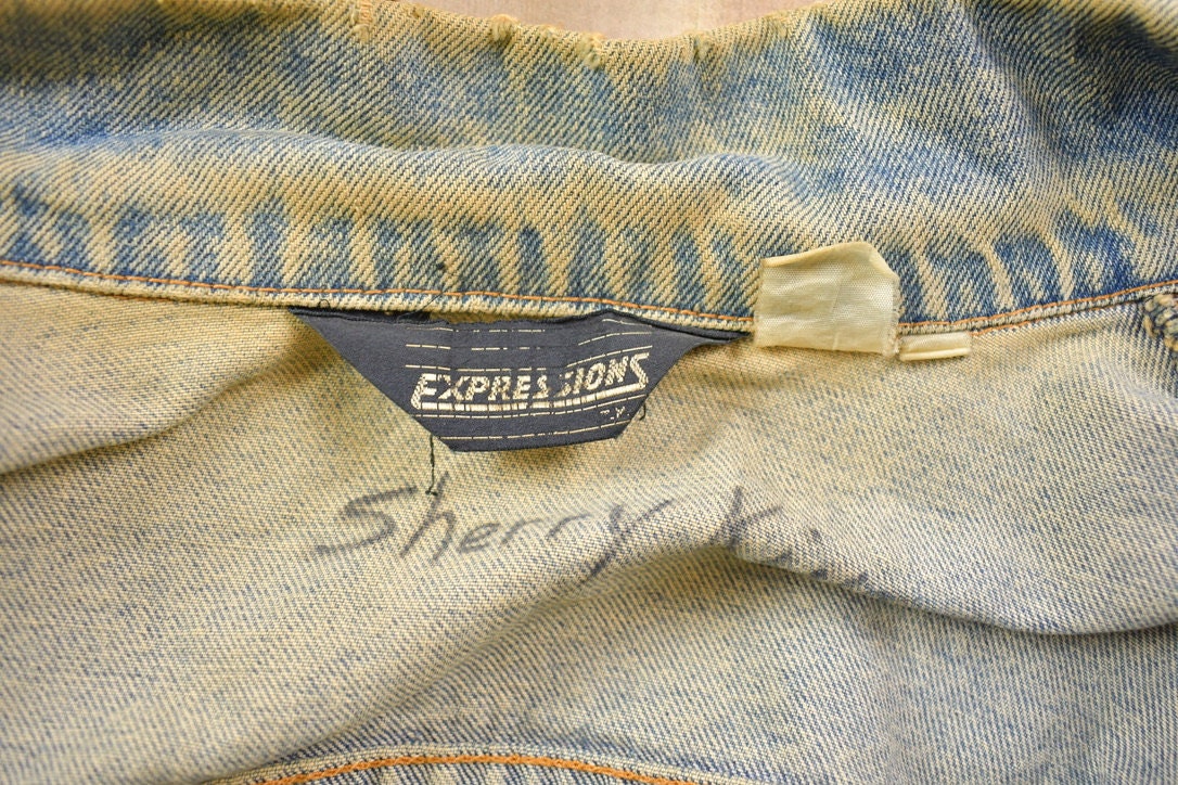Vintage 1991 Expressions Acid Wash Denim Jean Jacket