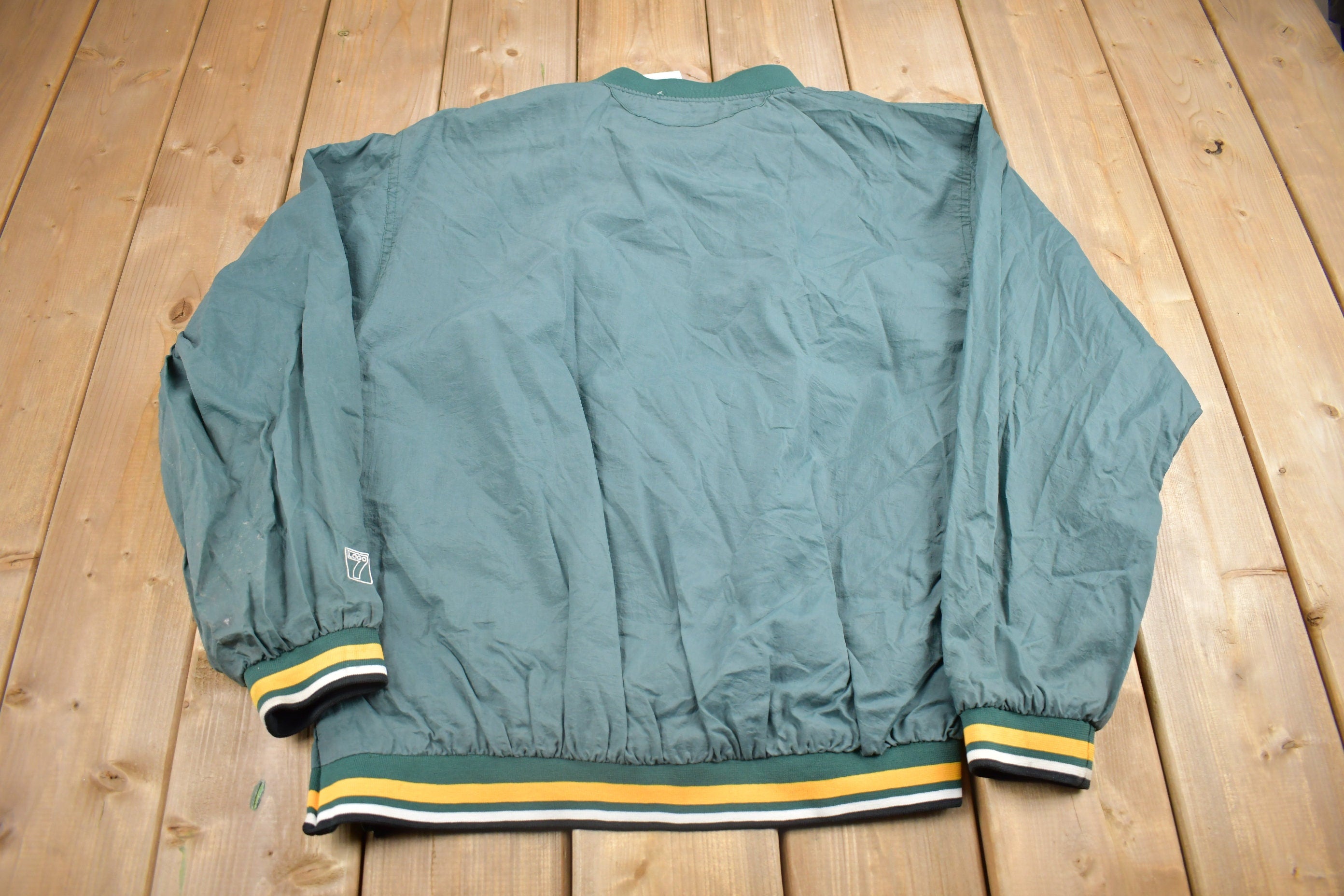 Vintage 1990s Green Bay Packers NFL Logo 7 Windbreaker Jacket