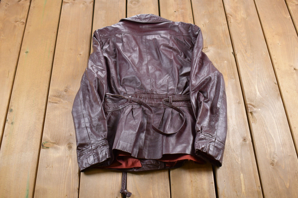 Vintage 1990s Winlit Leather Button Up Jacket