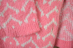 Vintage 1990s Pink Knit Crewneck Button Up Sweater