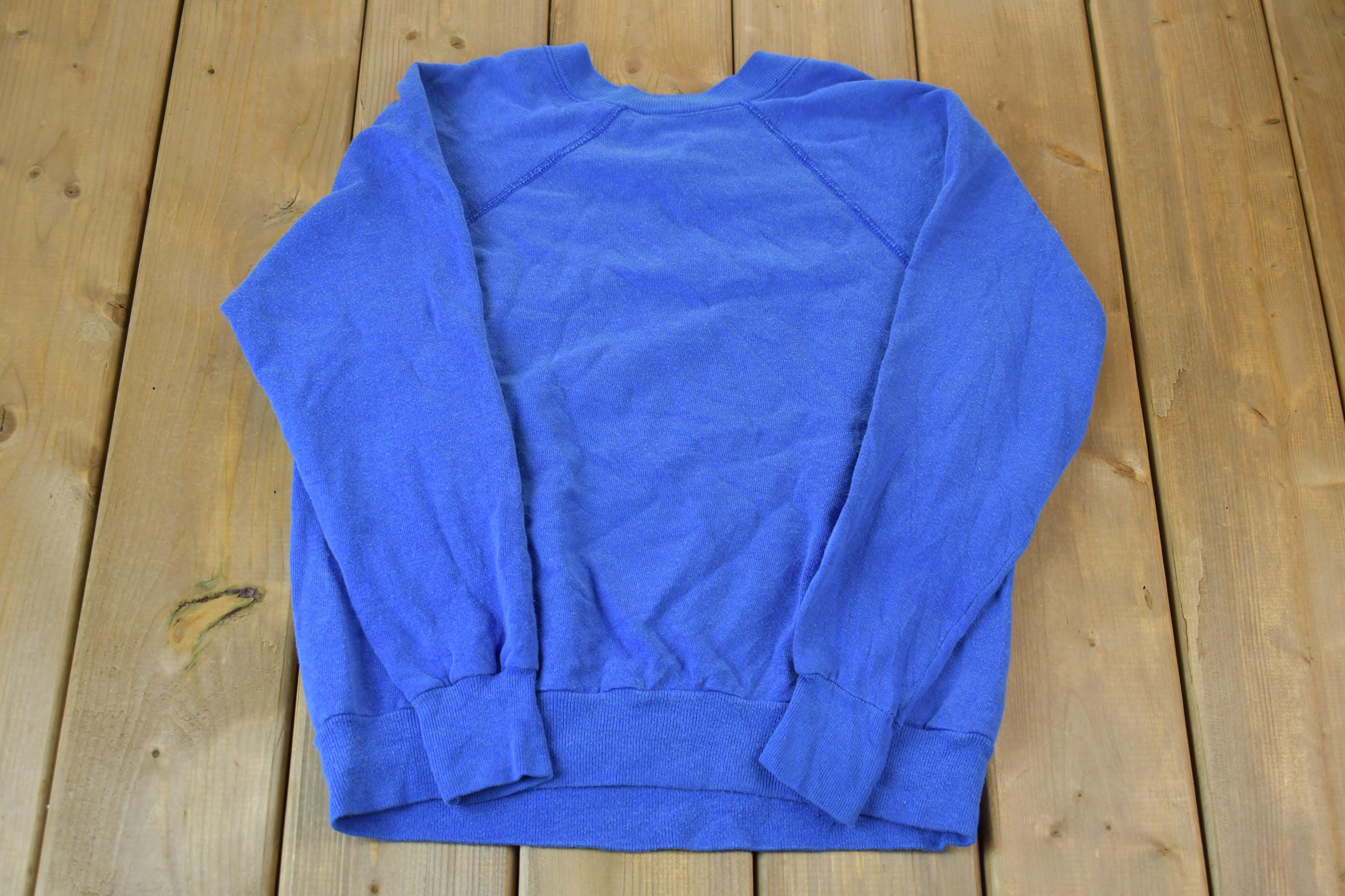 Vintage 1990s Blue Blank Crewneck Sweatshirt /